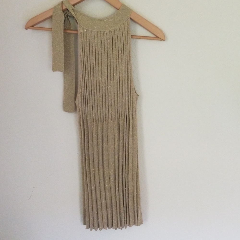 Cache Gold Sparkle Ribbed Knotted Top - Picture 5 of 6